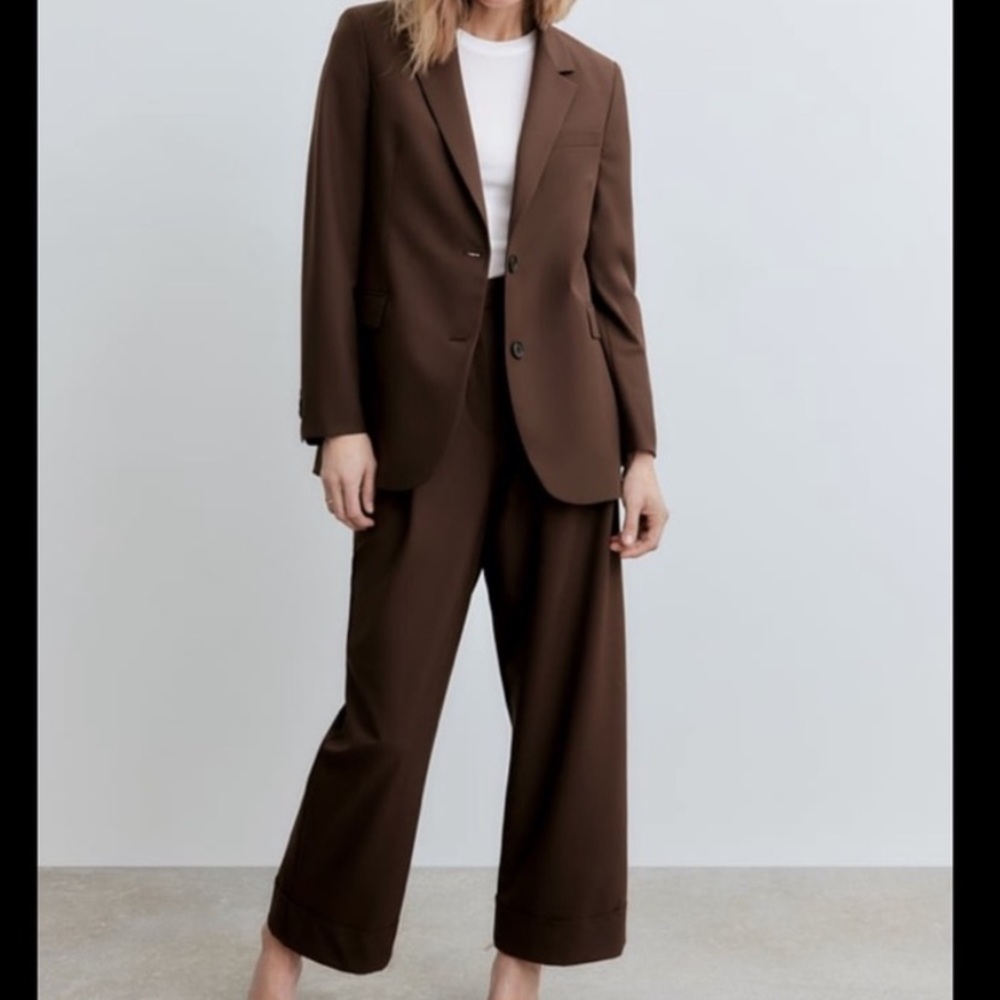 Zara Straight Cut Blazer Suit + Pants